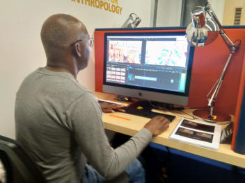 Editing videos at the Granada Centre for Visual Anthropology, University of Manchester