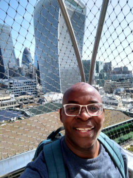 At the top of the Monument, London, England 
